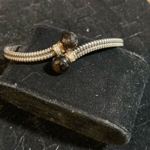 14k, 925 diamond bangle marked T & C.